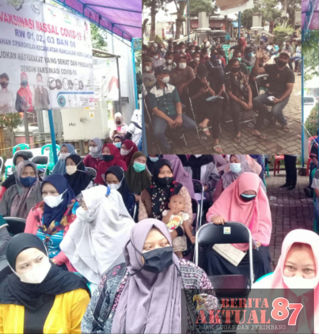 Antusiasme Warga Di Kelurahan Cipamokolan, Kec.Rancasari-Kota Bandung Yang Sangat Terhadap Vaksinasi Massal Ke-2